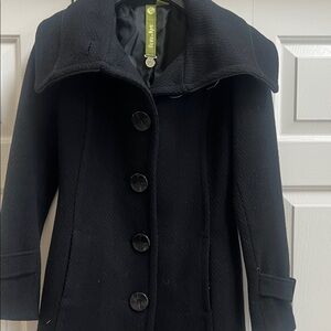 Soia and Kyo Stylish Black Coat with Large Buttons